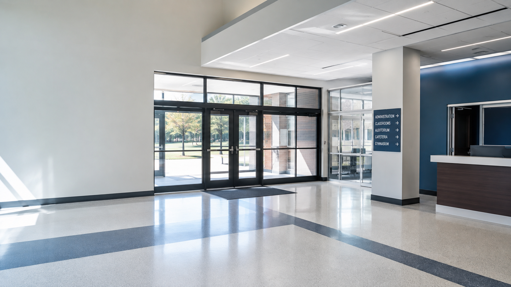 School facility manager evaluating a facility services vendor